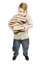 Schoolboy teenager studying holding Textbooks Royalty Free Stock Photo