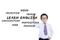 Schoolboy writes english language materials