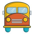 Schoolbus icon, cartoon style