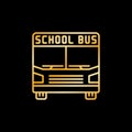 Schoolbus vector Bus concept golden line icon or logo