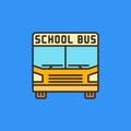 Schoolbus vector Bus concept minimal colored icon or sign