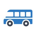 Schoolbus vector glyph color icon