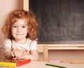 Schoolchild in a class Royalty Free Stock Photo