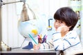 Schoolchild doing homework Royalty Free Stock Photo