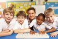 Schoolchildren in IT Class Using Computers