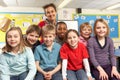 Schoolchildren In classroom with teacher