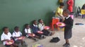 Schoolchildren having lunch at a school in South Africa i Royalty Free Stock Photo