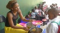 Schoolchildren having lunch at a school in South Africa i Royalty Free Stock Photo