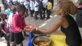 Schoolchildren having lunch at a school in South Africa i Royalty Free Stock Photo