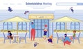 Schoolchildren Meeting Service Flat Landing Page