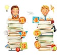 Schoolchildren. School infographic elements Royalty Free Stock Photo