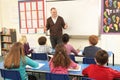 Schoolchildren Studying In Classroom With Teacher Royalty Free Stock Photo