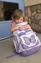 Schoolgirl with backpack