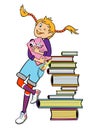 Schoolgirl with books