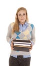 Schoolgirl books hold front shrug