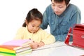 Schoolgirl doing homework Royalty Free Stock Photo