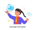 Schoolgirl with globe