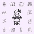 schoolgirl icon. School icons universal set for web and mobile Royalty Free Stock Photo