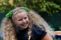 schoolgirl , playground, joy teenager Royalty Free Stock Photo