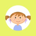 Schoolgirl with Pony Tails, Child or Girl Avatar