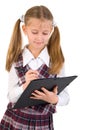 Schoolgirl Portrait With Black Folder