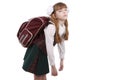 Schoolgirl is tired. Education Royalty Free Stock Photo