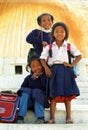 Schoolgirls, Bodnath, Nepal Royalty Free Stock Photo