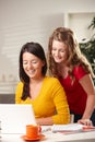 Schoolgirls looking at computer Royalty Free Stock Photo