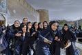 Schoolgirls near medieval fortress Arg of Karim Khan, Shiraz, Ir