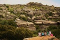 Schoolgirls visiting El Torcal de Antequera Royalty Free Stock Photo