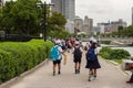 Schoolkids on excursion in Japan