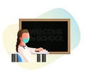 Schools Re-Opening after Covid - Illustration Royalty Free Stock Photo