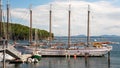 Schooner anchored in Bar Harbor Maine Marina