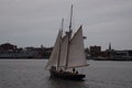 Schooner in the Bay Royalty Free Stock Photo