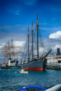 Schooner C. A. Thayer and square rigged ship Balcutha