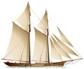 Schooner, gaff-rigged sailing vessel Royalty Free Stock Photo