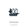 Schooner icon vector. Trendy flat schooner icon from transportation collection isolated on white background. Vector illustration