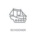 schooner linear icon. Modern outline schooner logo concept on wh