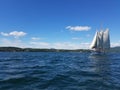 Schooner sails through the West Penobscot Bay Royalty Free Stock Photo