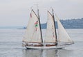 Schooner under full sail