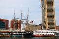 The schooner USS Constellation Inner Harbor, Baltimore, Maryland Royalty Free Stock Photo