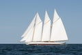 Schooner Windjammer Sailing Vessel with Three Masts in Maine Royalty Free Stock Photo