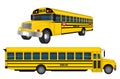 set of realistic school bus isolated or yellow school transportation for students or classic school bus vehicle for back to