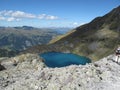 5-lake-hike, Pizol, swiss alps, from the top. Royalty Free Stock Photo