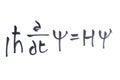 Schroedinger\'s equation written with a black marker Royalty Free Stock Photo
