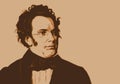 Portrait of the famous Austrian composer, Franz Schubert.