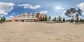 SCHUCHIN, BELARUS - MAY 2019: full seamless spherical hdri panorama 360 degrees angle view near historical building provincial