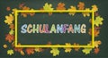Schulanfang Autumn Foliage Frame Header Royalty Free Stock Photo