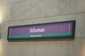 Schuman subway station electronic billboard