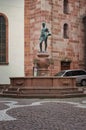 Schusterbrunnen, the Shoemaker`s fountain in Pirmasens Royalty Free Stock Photo